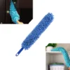 1pc Bendable Chenille Duster Brush Flexible Handle 57.5cm Blue Washable Microfiber Cloth Home Car Fan Window Ceiling Furniture 1