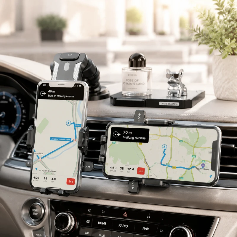 Universal Car Mount Phone Holder, Suction Cup Stand for Dashboard, Stable Holder for Navigation, Compatible with iPhone, Samsung 1