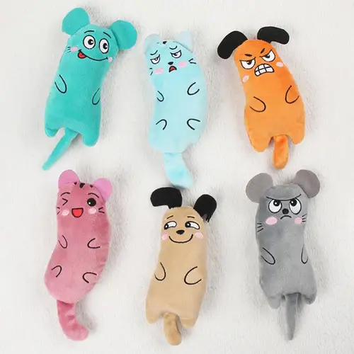 인터랙티브 봉제 고양이 장난감, 마우스 모양 씹는 발톱, 엄지 물린 고양이 민트, 재미있는 엄지 베개, 치아 연삭 개박하 장난감 3