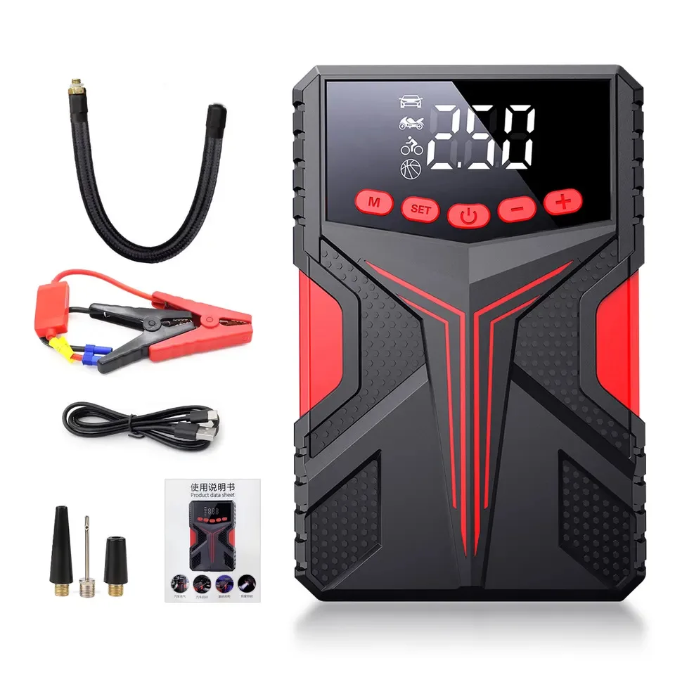 37000mAh Car Emergency Starting Power Supply 12V Charging Battery Backup Gas Charging Pump Integrated Machine Igniter