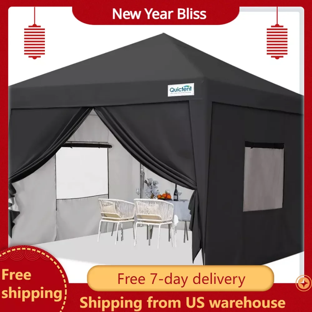 

Privacy 10'x10' Pop Up Canopy Tent With Sidewalls Shade Mesh for Outdoor Garden Shed Camping Exterior Door Marquee Awnings Home