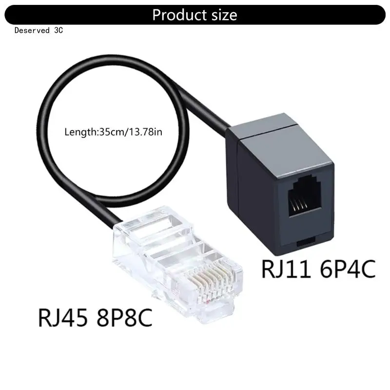솔리드 RJ45 이더넷 RJ11 유선 전화 변환기 어댑터 케이블 사무용 액세서리