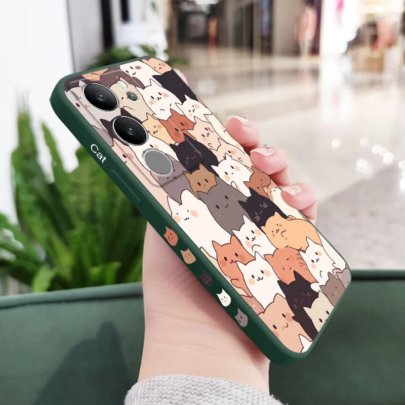 Cute Stacking Cat Silicone Phone Case Cover