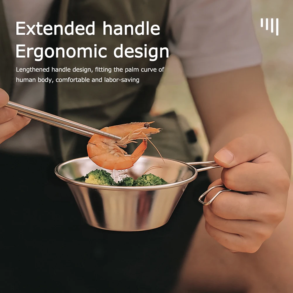 Stainless Steel Foldable Food Bowl for Camping Hiking Picnic