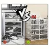 12 Pc / 24 Pc Large Capacity Modular Space-Saving Shoe Box, Transparent Plastic Stackable with Lid, Sneaker Display Box, B 4