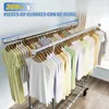 Clothes Rack Heavy Duty Clothing Racks for Hanging Clothes Load 620LBS, Rolling Clothing Rack with Wheels, Adjustable 6
