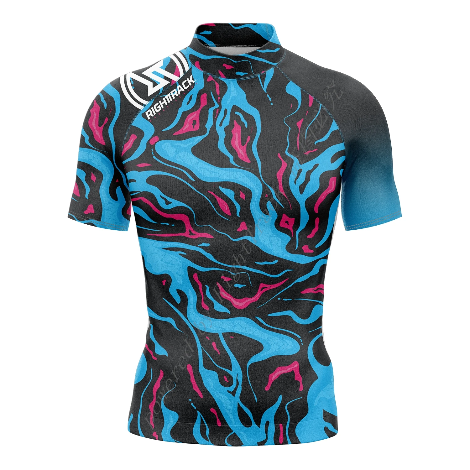 Men Sports Shirt Rashguard Short Sleeve Surfing Sunscreen Lycra Fabric UV Protection