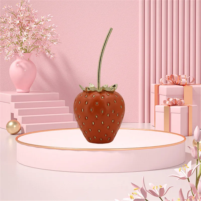 

Simulation Strawberry Fruit Display Resin Crafts Gold Strawberry Figurine Decorative Figurines Home Decoration Accessories