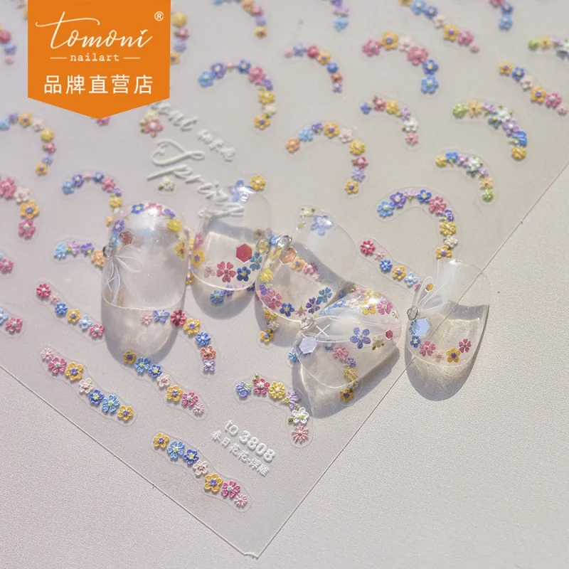 

[Meow.Sensei] Tomoni Relief Nail Stickers Popular Cute Nail Sticker Factory Wholesale Japanese Spring Flower 3808
