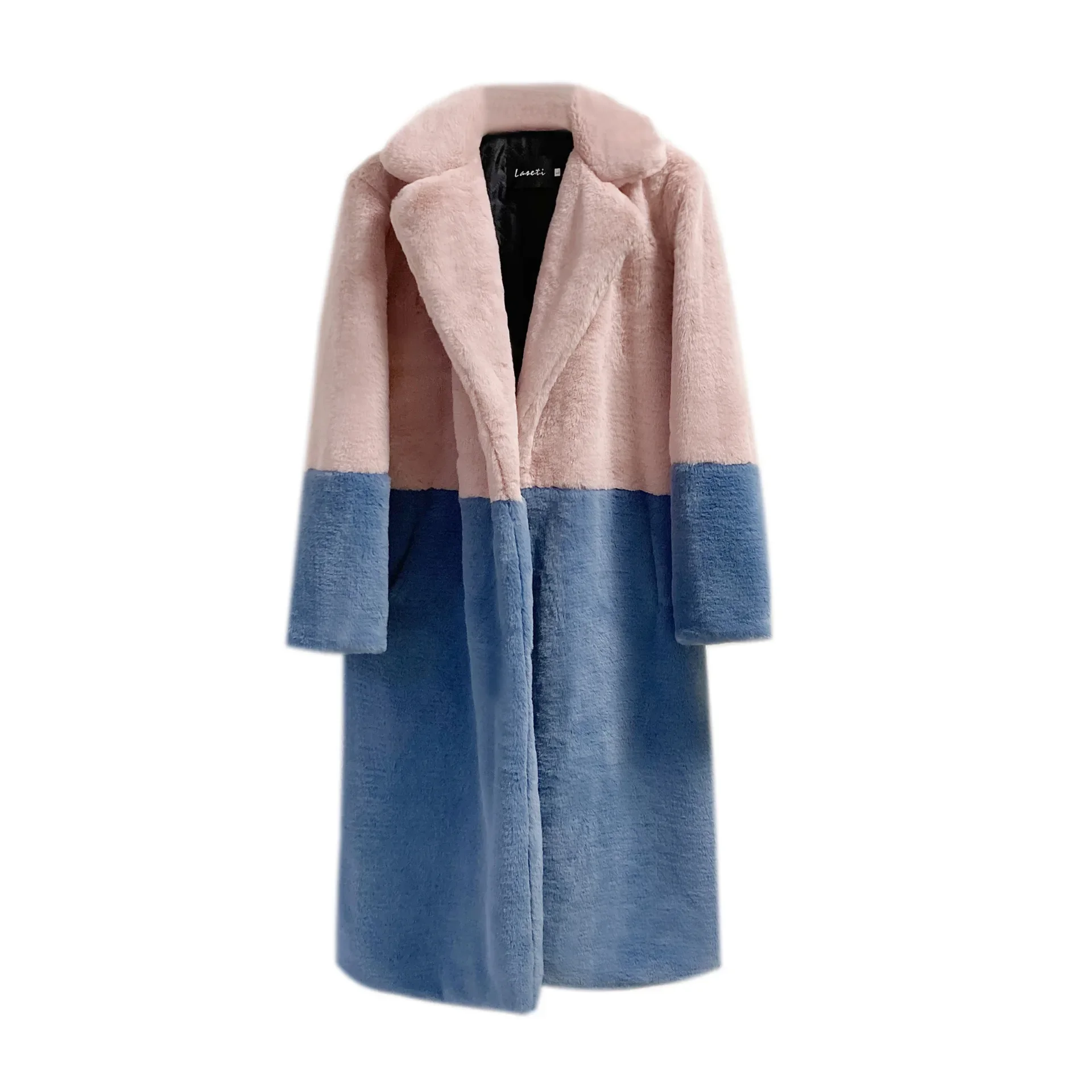 Women Long Lapel Faux Fur Jacket Plush Winter Coats Fluffy Luxury Artificial Fur Jacket Teddy Female Fake Natural Fur Coat Women