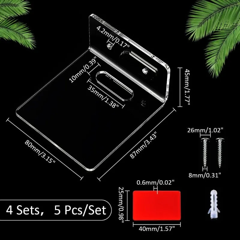 Pacote Com 4 Pequenas Prateleiras Flutuantes De Acrílico