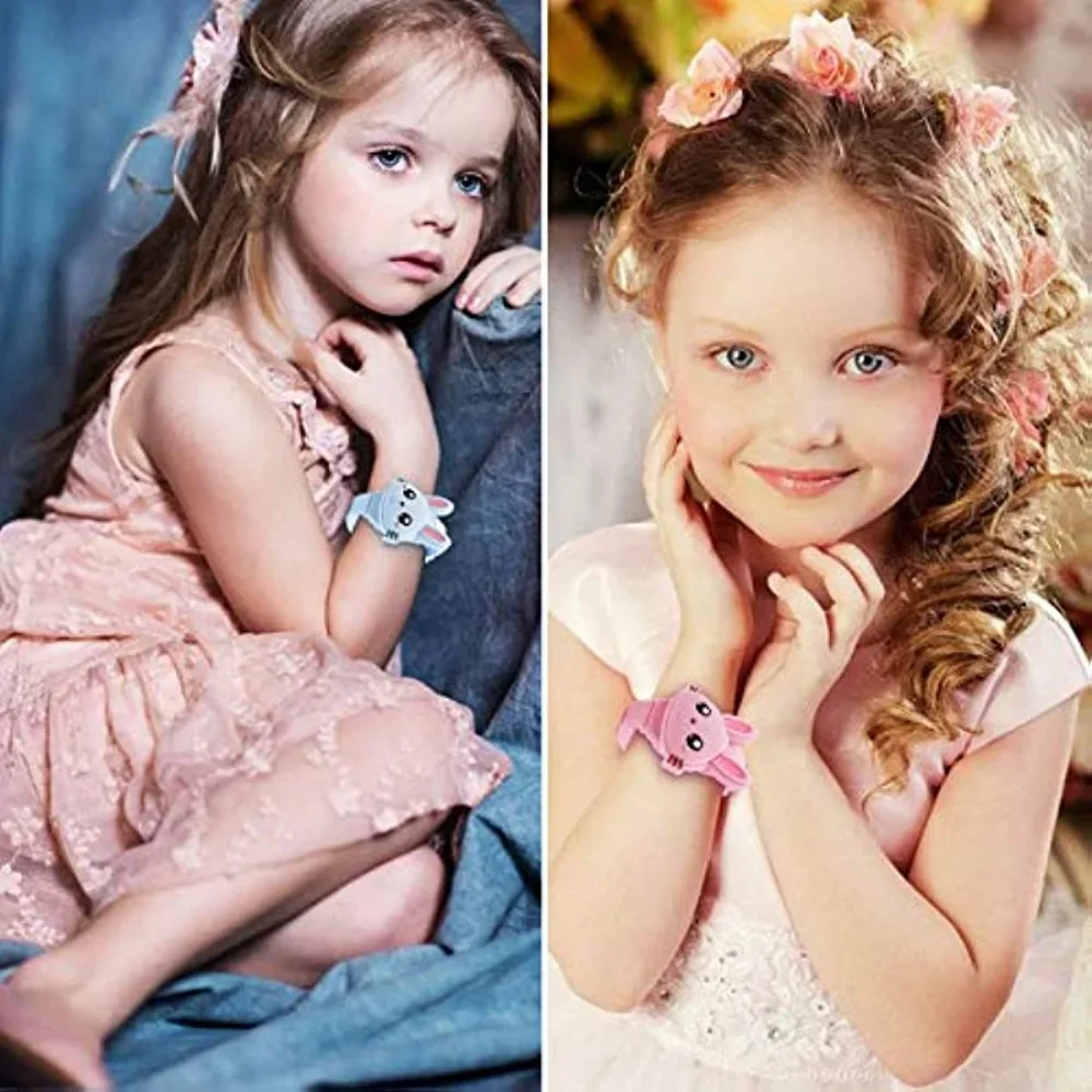 Kids Watch Cute Rabbit Shape LED Digital Watches for Girls Boys BPA Free Fashion Silicone Band Clamshell Design Child Wristwatch 6
