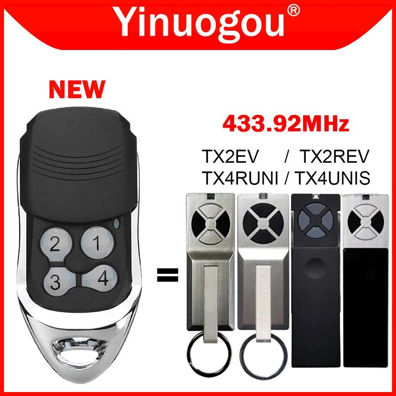 TX4UNIS TX2EV TX4RUNI TX2REV 원격 제어 차고 문 오프너 433.92MHz 롤링 코드 명령 송신기 TX4UNIS TX2EV TX4RUNI TX2REV 원격 제어 차고 문 오프너 433.92MHz 롤링 코드 명령 송신기