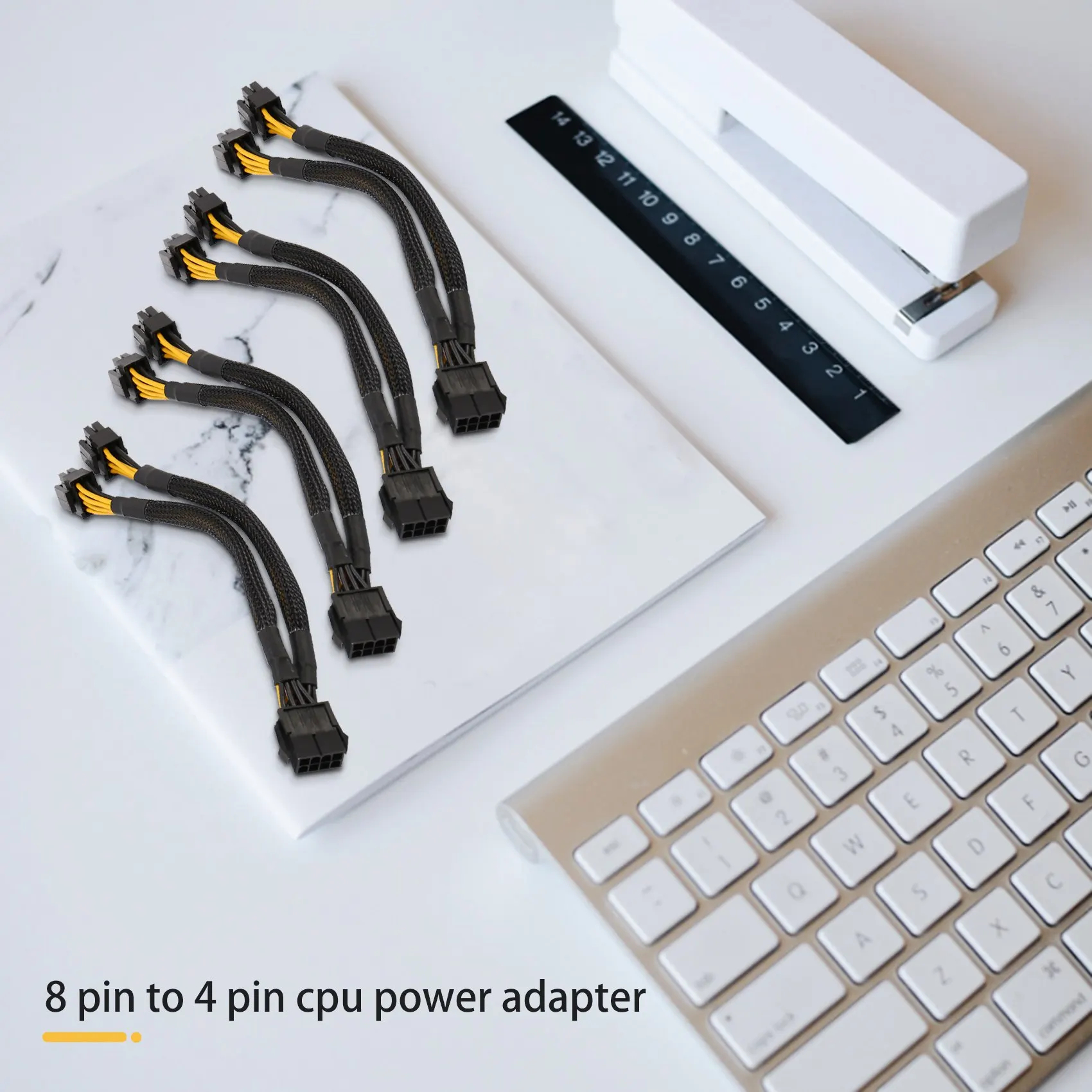 4 Pcs CPU 8 Pin Splitter ATX CPU 8 Pin Female to Dual 8(4+4) Male EPS 12V for Motherboard Power Adapter Cable