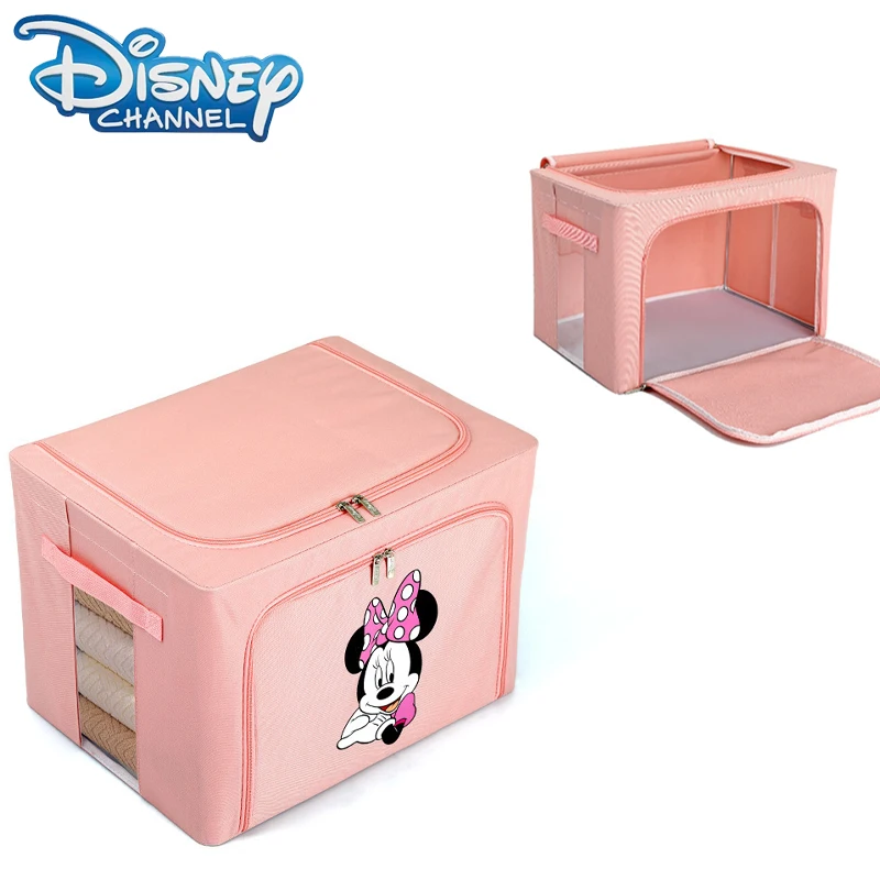 

Disney Minnie Cartoon Wardrobe Storage Box Moisture Proof Dustproof Clothes Quilt Folding Storage Box Children's Toy Storage Box