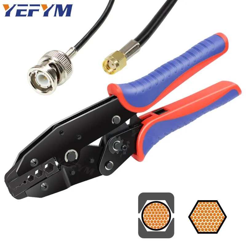 Coaxial Cable Crimping Pliers YF-05H YF Series For SMA/BNC RG58, 59, 62, 174,8, 11, 188, 233 Repair Connection Tools YEFYM