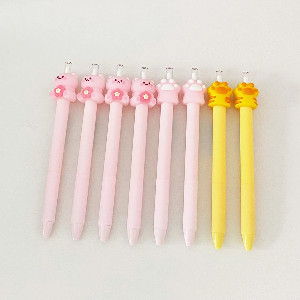 

8 Pcs/lot Soft Handle Sakura Cats and Paw Press Continue Writing Pencils