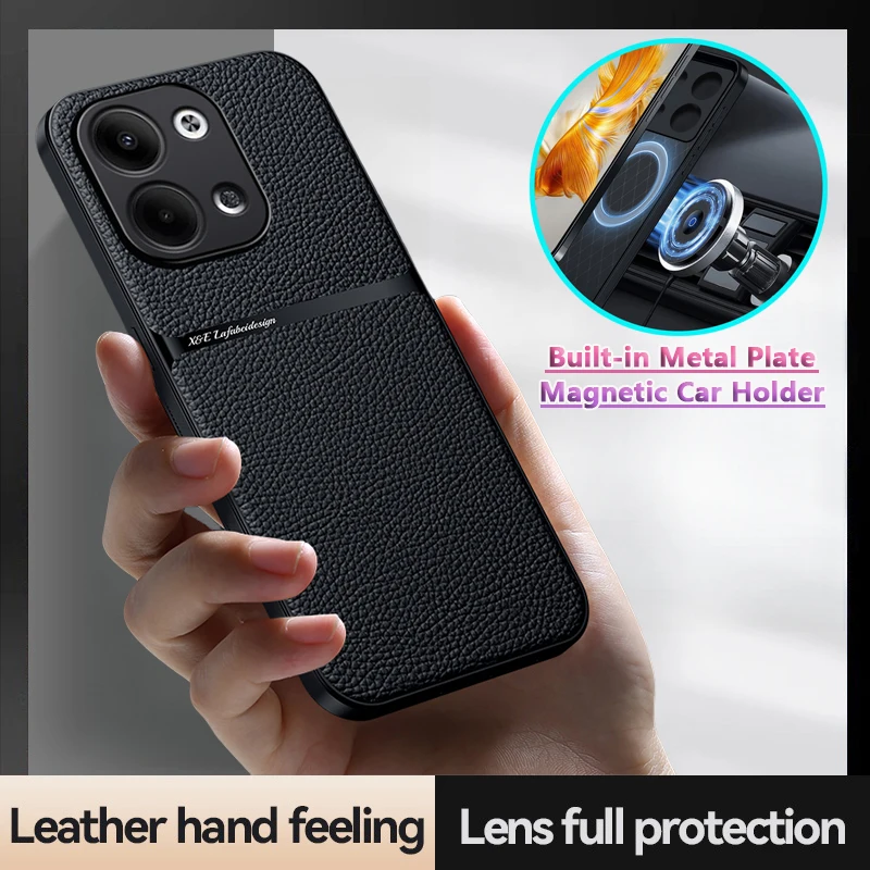Per Oppo Reno 9 Pro Case Luxury Car Magnetic Holder Custodie Per Telefoni In Pelle Per Oppo Reno 9 Pro + Plus Reno9 Cover Posteriore Antiurto