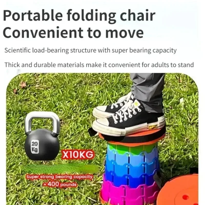 Popular Lightweight Plastic Subway Queue Chair Portable Folding Expandable Stools and Foldable Space Saving Stools Bar Stool