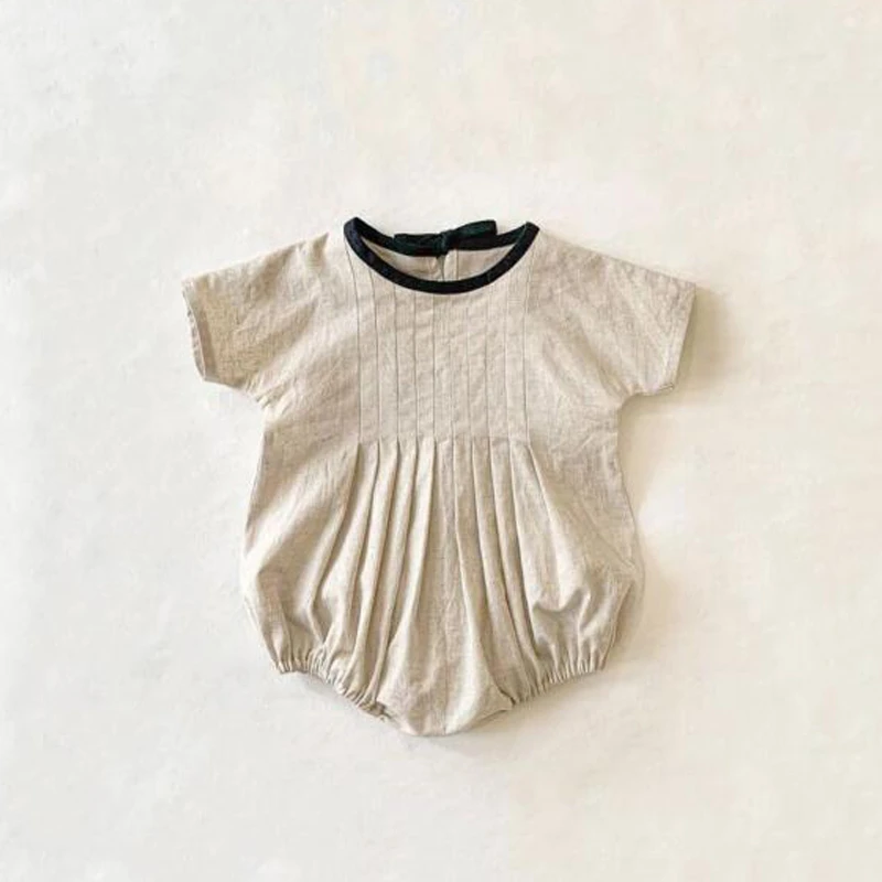 best baby bodysuits Infants Romper New Summer Baby Girls Clothes Newborn Short Sleeve Cotton Linen Jumpsuit Japanese Toddler Casual Loose Rompers Baby Bodysuits cheap