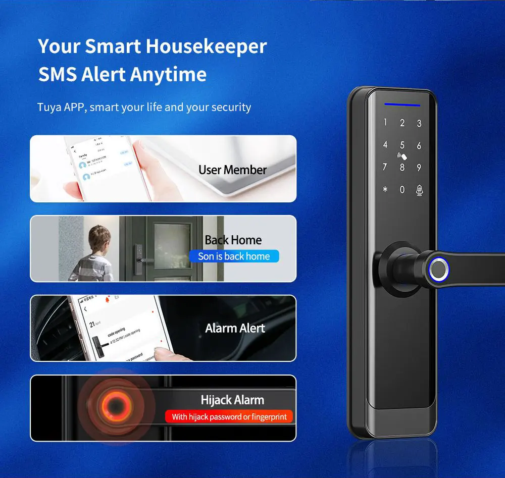 Zigbee Smart Lock Work with Tuya App Core Cylinder Home Security Door Lock Encry