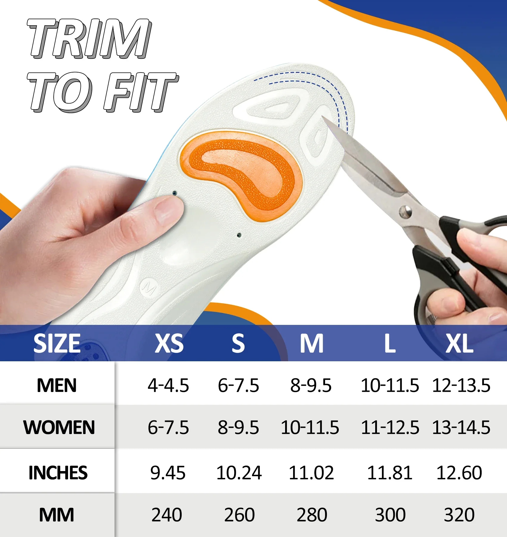 iFitna PU Arch Support Shock Absorb Plantar Fasciitis Pain Relief Men Orthopedic Insole Women Sneaker Flat Feet Sport Insert