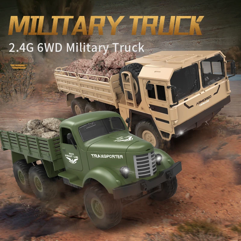 JJRC Q60 Q75 Off-Road Climbing Remote Control Vehicle 1:16 Simulation THAAD Six Wheel Military Truck Model Children's Toy Gift 4