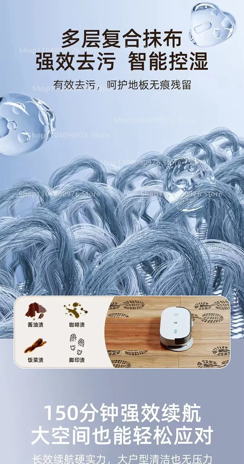 Smart Floor Washing Robot with Dual Mop Auto Mopping Self Cleaning and Humidifyi