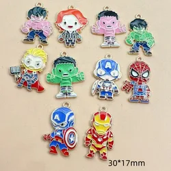 Set of 10 Colorful Cartoon Anime Charms for DIY Jewelry and Accessories (Gold)