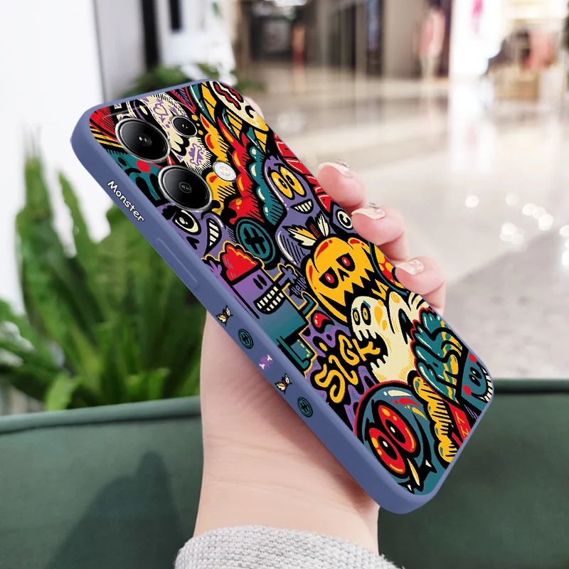 Liquid Silicone Pumpkin Monster Phone Case Cover