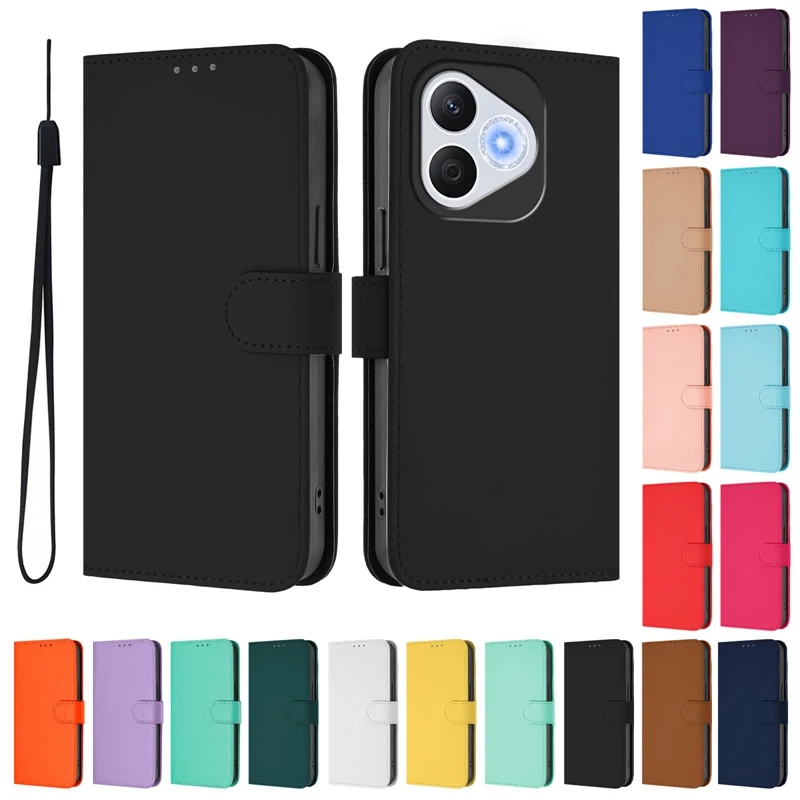 Leather Flip Wallet Case with Magnetic Closure and Card Holder