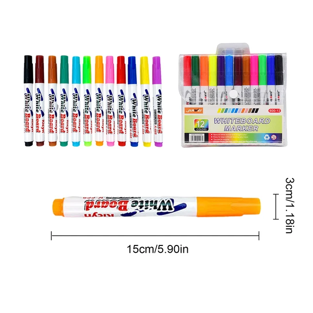 12 PCS Set Color Whiteboard Marker Pen White Board Drawing Pens