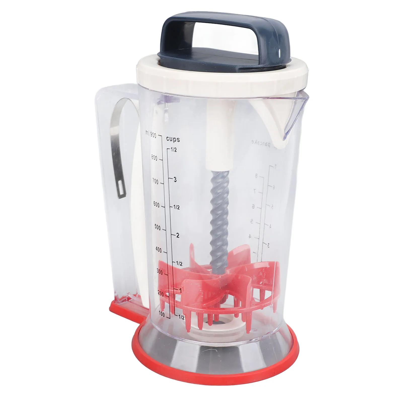 Pancake Batter Dispenser with Squeeze Handle Manual Cupcake Batter Separator with Mixing Function and Measuring Scale