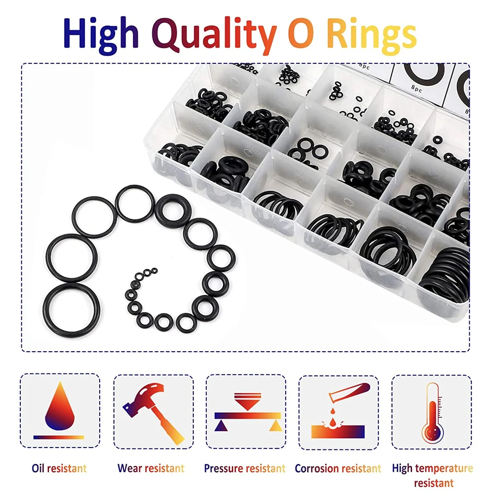 Kit Assortimento O-Ring In Gomma Nitrilica, Guarnizioni Alta Pressione Per Riparazioni