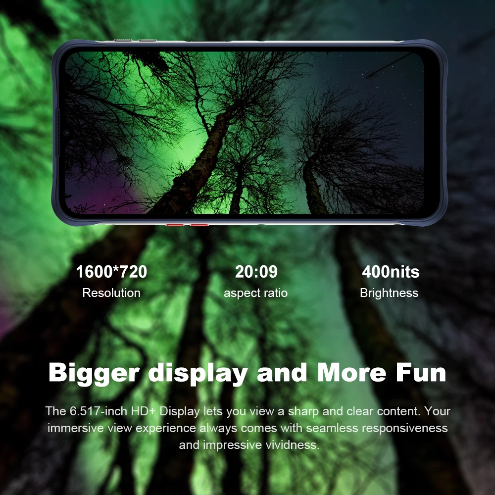 Unihertz Tick Tock E Android 12 Cellphones Smartphone 6.5 Inch 4GB 64GB Mobile Phone Smart Rear Display 6000mA Octa Core MTK6765