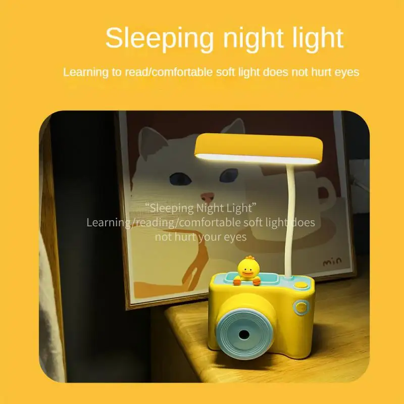 

Led Reading Lamp Multifunctional Eye Protecting Usb Charging 360 ° Bend Light Pencil Sharpener Cartoon Home Table Lamp