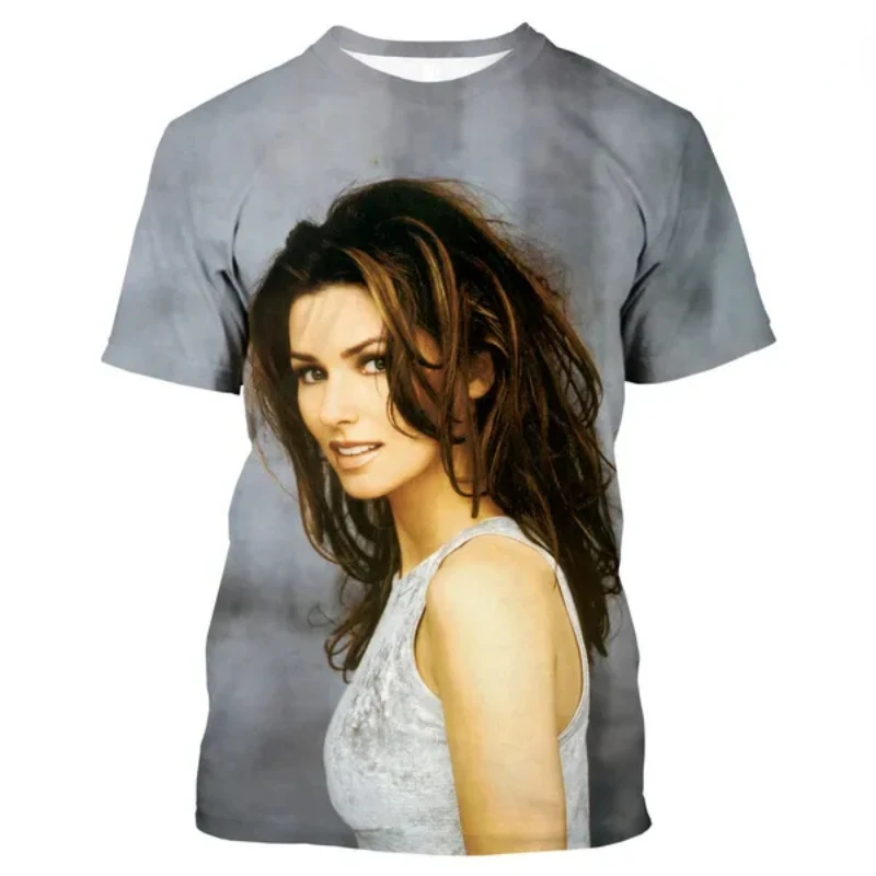 

Fashion Pop Female Singer Shania Twain 3D Print T-shirt Summer New Women Clothing Harajuku Street Unisex Oversized T-shirt Tops