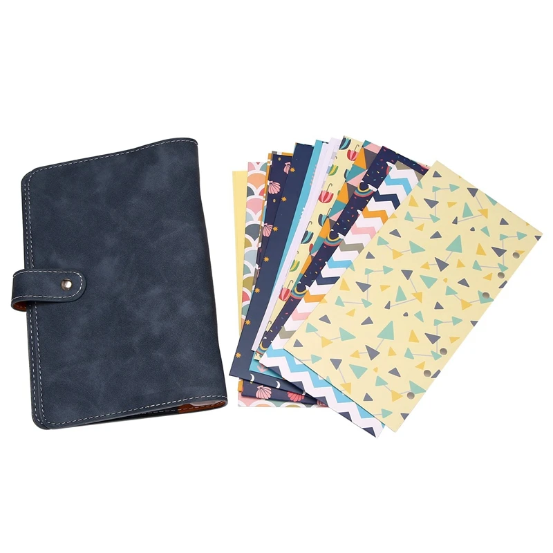 

A6 PU Leather Notebook Binder ,6 Rings Binder Cover, 12 Pieces Budget Envelopes System, Expense Budget Sheets