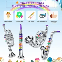 Classical Clarinet Trumpet Saxophone Imitation Musical Instrument Toys Boys Girl Early Education Learning Tool for Kids Children 2