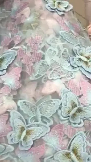 Сетчатая кружевная вышивальная Ткань С Рисунком бабочки для шитья свадебной