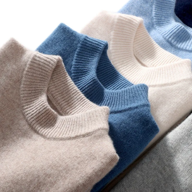 Plus Size 5XL Wool Men's Sweater O-neck Knitted Long Sleeved Pullover Casual Fashion Brand Logo Male Winter Cashmere Sweater 4