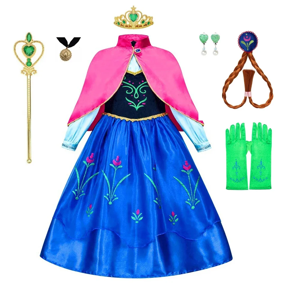 Princess Dress Princess Costume Girl Anna Dress 2 3 4 5 6 8 10 Years