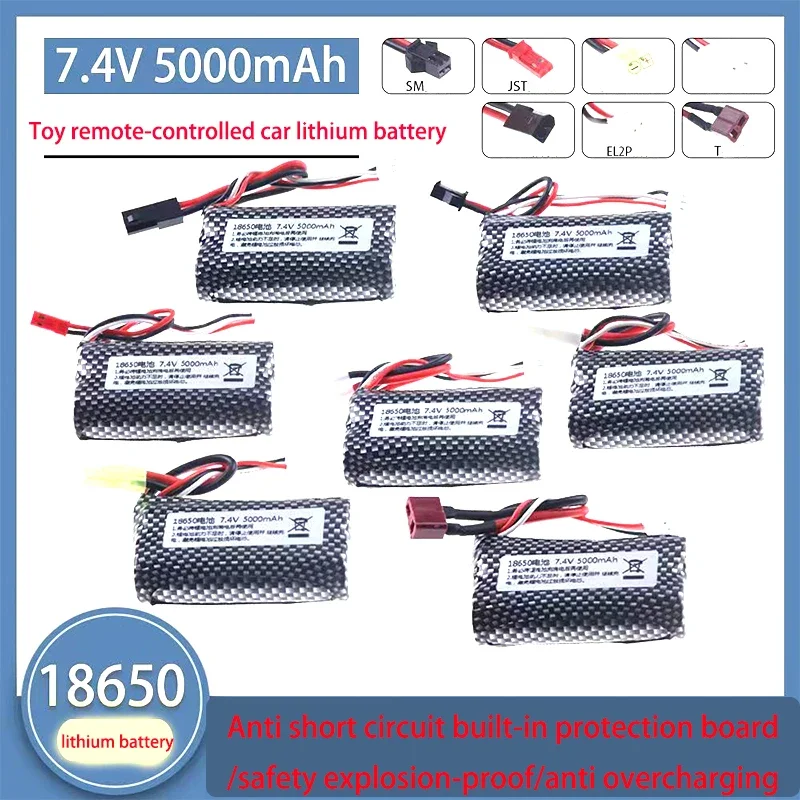 

7.4v 5000mAh Li-ion Battery/USB for Watch Gesture Sensing Twisted RC Stunt Car 1-10Pcs 18650 7.4v Battery FOR RC Cars SM-3P Plug