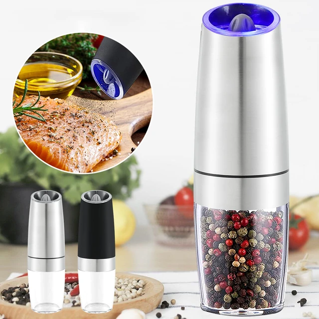Electric Salt and Pepper Grinder Stainless Steel Automatic Gravity  Induction Pepper Mill Kitchen Spice Grinders Tools - AliExpress