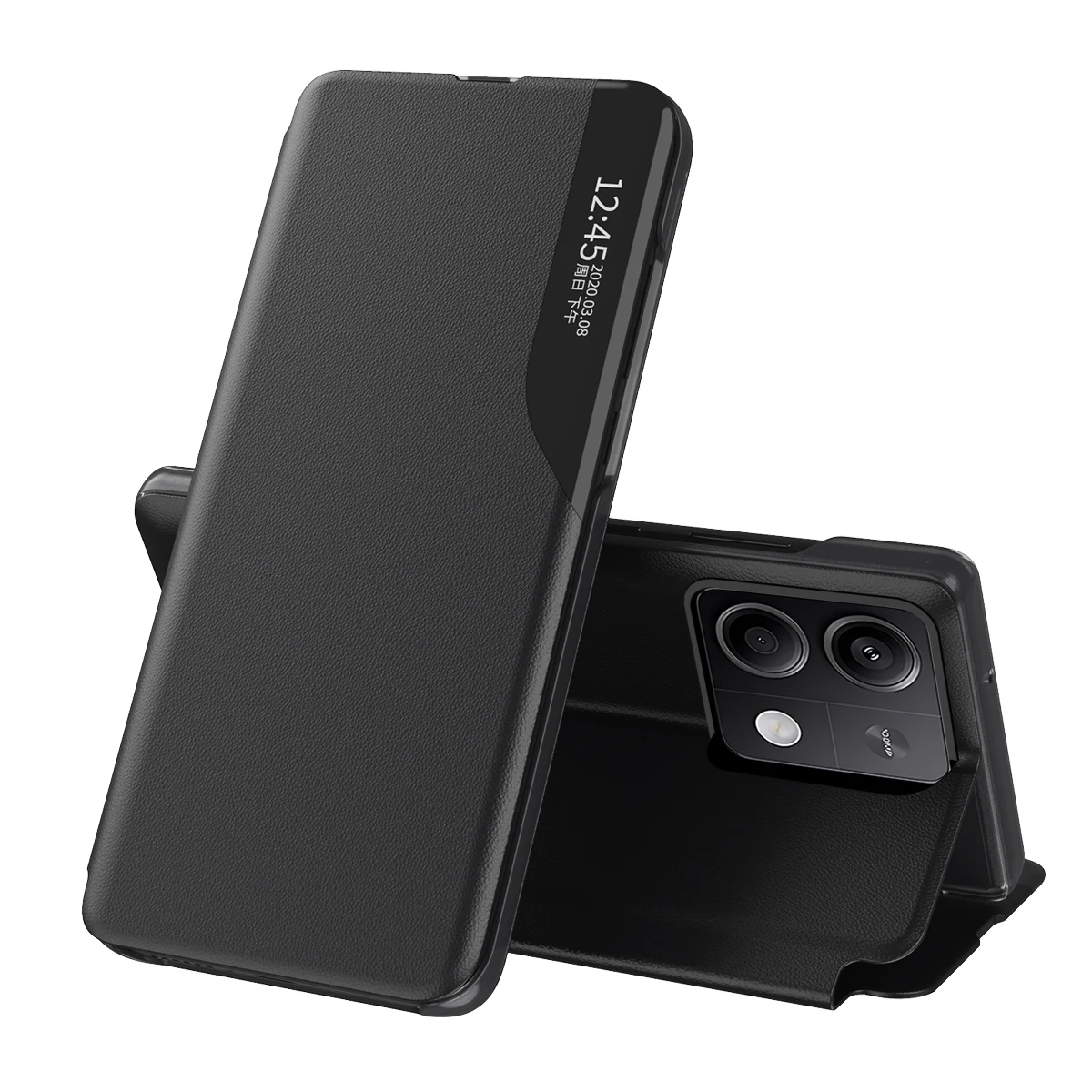 Premium Magnetic Flip Leather Phone Case with Window - Anti-fall Protective Cover Holder in Sleek Book Design