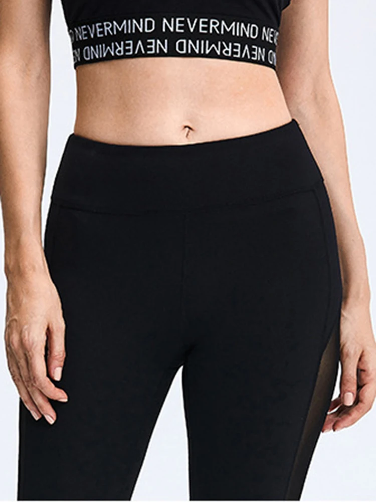 New Mesh Sexy Leggings Women Yoga Pants Black Stretch Skinny High Waist Fitness Leggins Push Up Trousers Gym Workout Jeggings