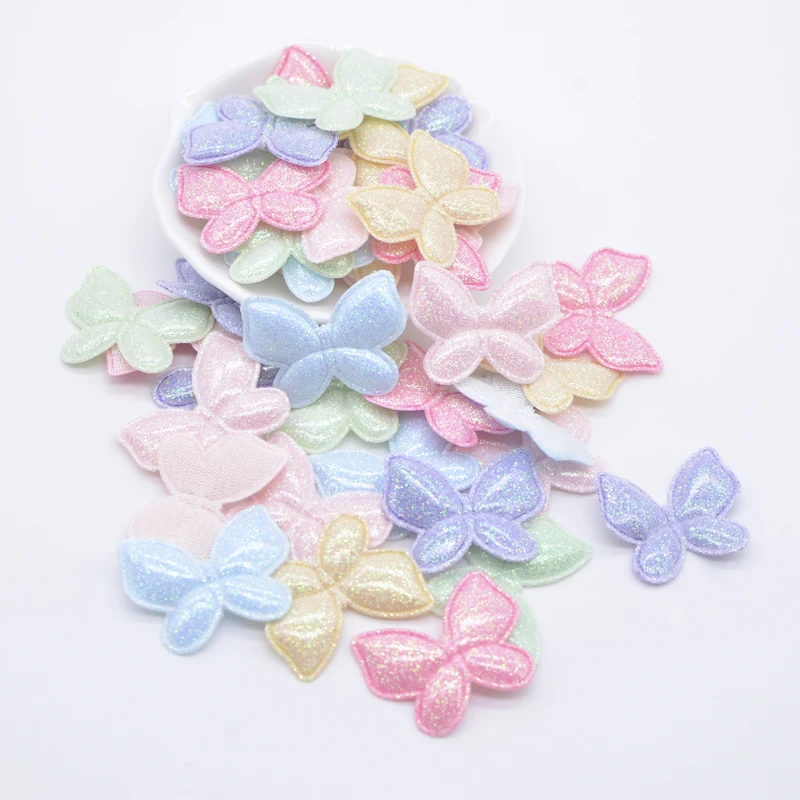 50 Stücke 3,2*2,5 cm/1,26*0,98 zoll Schmetterling Applikation für DIY Kopfbedeckungen Haarspangen Dekor Zubehör Kleidung Hut Nähen Patches
