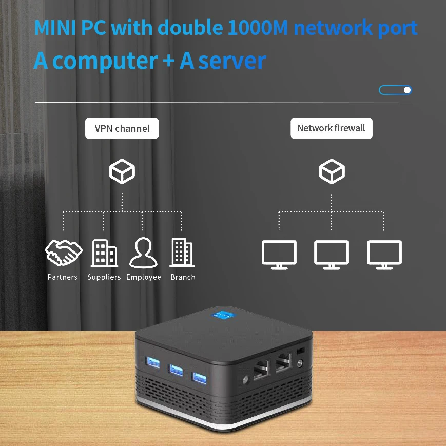 FIREBAT T9 PLUS Intel N100 MINI PC 16GB LPDDR5 512G  Windows 11 BT4.2 WIFI 5 Ultra Small Dual LAN Three HDMI Desktop Computer 6