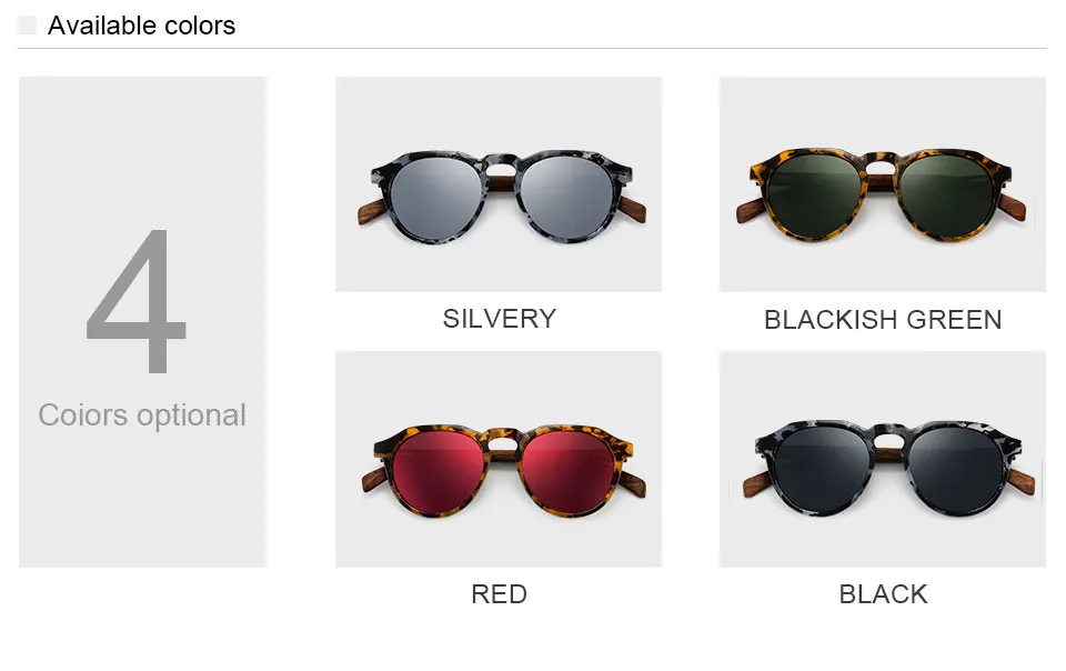 Neue Ankunft Männer Vintage Holzrahmen Sonnenbrille Klassische Marke Sonnenbrille Polarisierte Linse Fahren Brillen für Männer/frauen – Detail 4