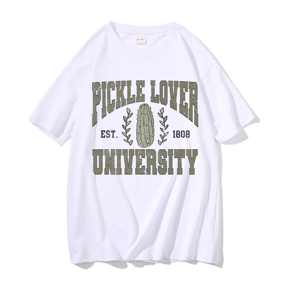

Funny Pickle Lover University Est 1808 Meme Men Women Fashion Classic Vintage Brand T-shirt Male Oversized 100% Cotton T Shirt